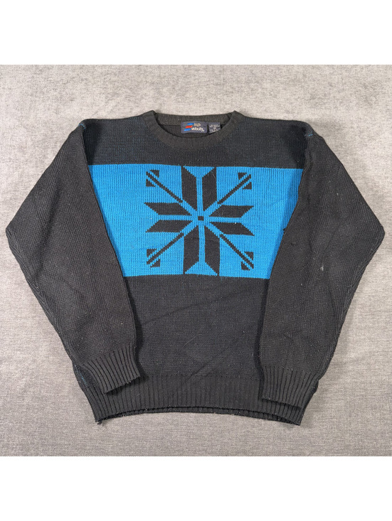 Other - High Velocity Vintage Black and Blue Acrylic Sweater Medium